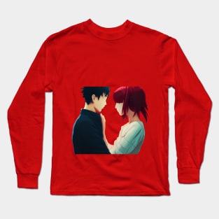 Romantic Anime Couple Kissing Long Sleeve T-Shirt